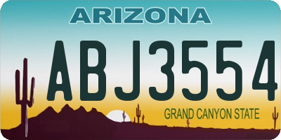 AZ license plate ABJ3554