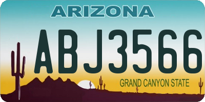 AZ license plate ABJ3566