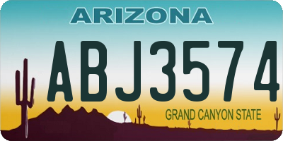 AZ license plate ABJ3574
