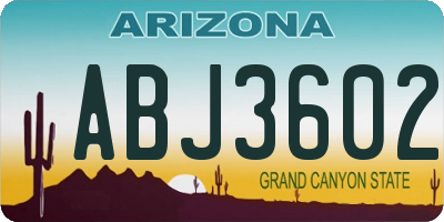 AZ license plate ABJ3602