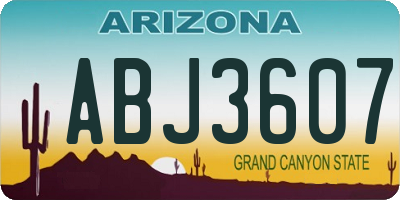 AZ license plate ABJ3607