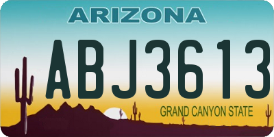 AZ license plate ABJ3613