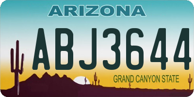 AZ license plate ABJ3644