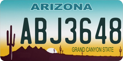AZ license plate ABJ3648