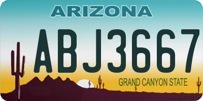 AZ license plate ABJ3667