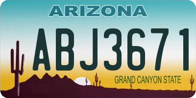 AZ license plate ABJ3671