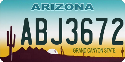 AZ license plate ABJ3672