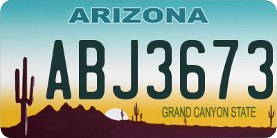 AZ license plate ABJ3673