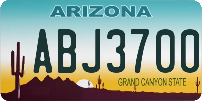 AZ license plate ABJ3700