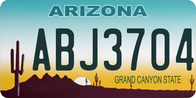 AZ license plate ABJ3704