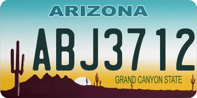 AZ license plate ABJ3712
