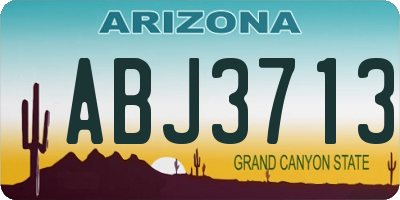 AZ license plate ABJ3713