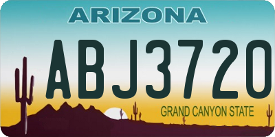AZ license plate ABJ3720