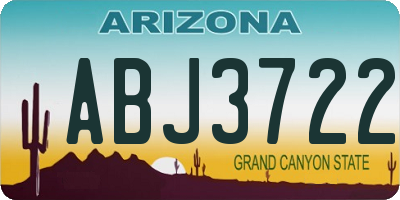 AZ license plate ABJ3722