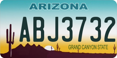 AZ license plate ABJ3732