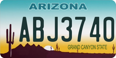 AZ license plate ABJ3740
