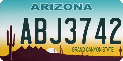 AZ license plate ABJ3742