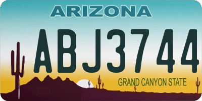 AZ license plate ABJ3744
