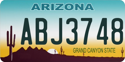 AZ license plate ABJ3748