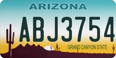 AZ license plate ABJ3754