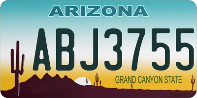 AZ license plate ABJ3755