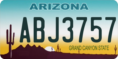 AZ license plate ABJ3757