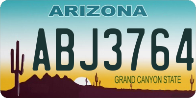 AZ license plate ABJ3764