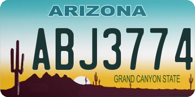 AZ license plate ABJ3774