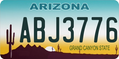 AZ license plate ABJ3776