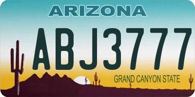 AZ license plate ABJ3777