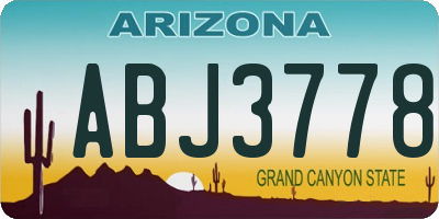 AZ license plate ABJ3778