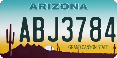 AZ license plate ABJ3784