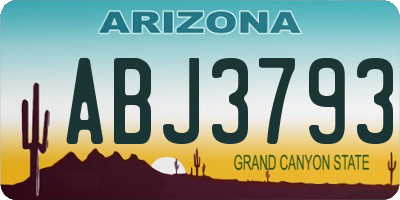 AZ license plate ABJ3793