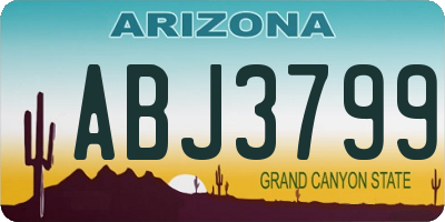 AZ license plate ABJ3799
