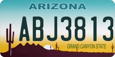 AZ license plate ABJ3813