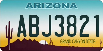 AZ license plate ABJ3821