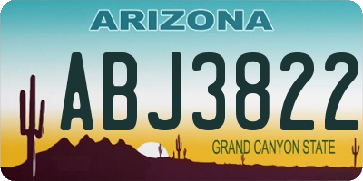 AZ license plate ABJ3822