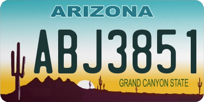 AZ license plate ABJ3851