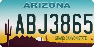AZ license plate ABJ3865