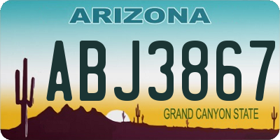 AZ license plate ABJ3867