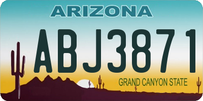 AZ license plate ABJ3871