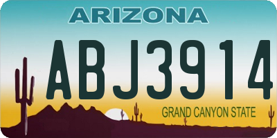 AZ license plate ABJ3914