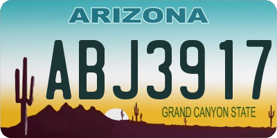 AZ license plate ABJ3917