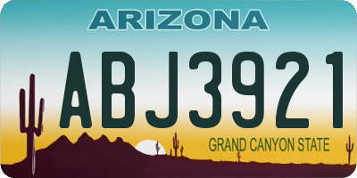 AZ license plate ABJ3921