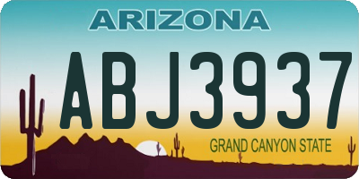 AZ license plate ABJ3937
