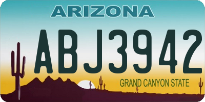 AZ license plate ABJ3942