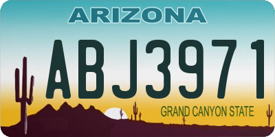 AZ license plate ABJ3971