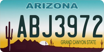 AZ license plate ABJ3972