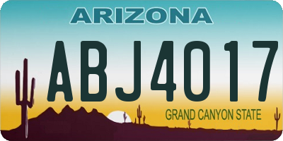 AZ license plate ABJ4017