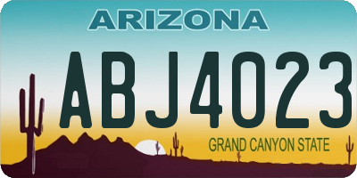 AZ license plate ABJ4023